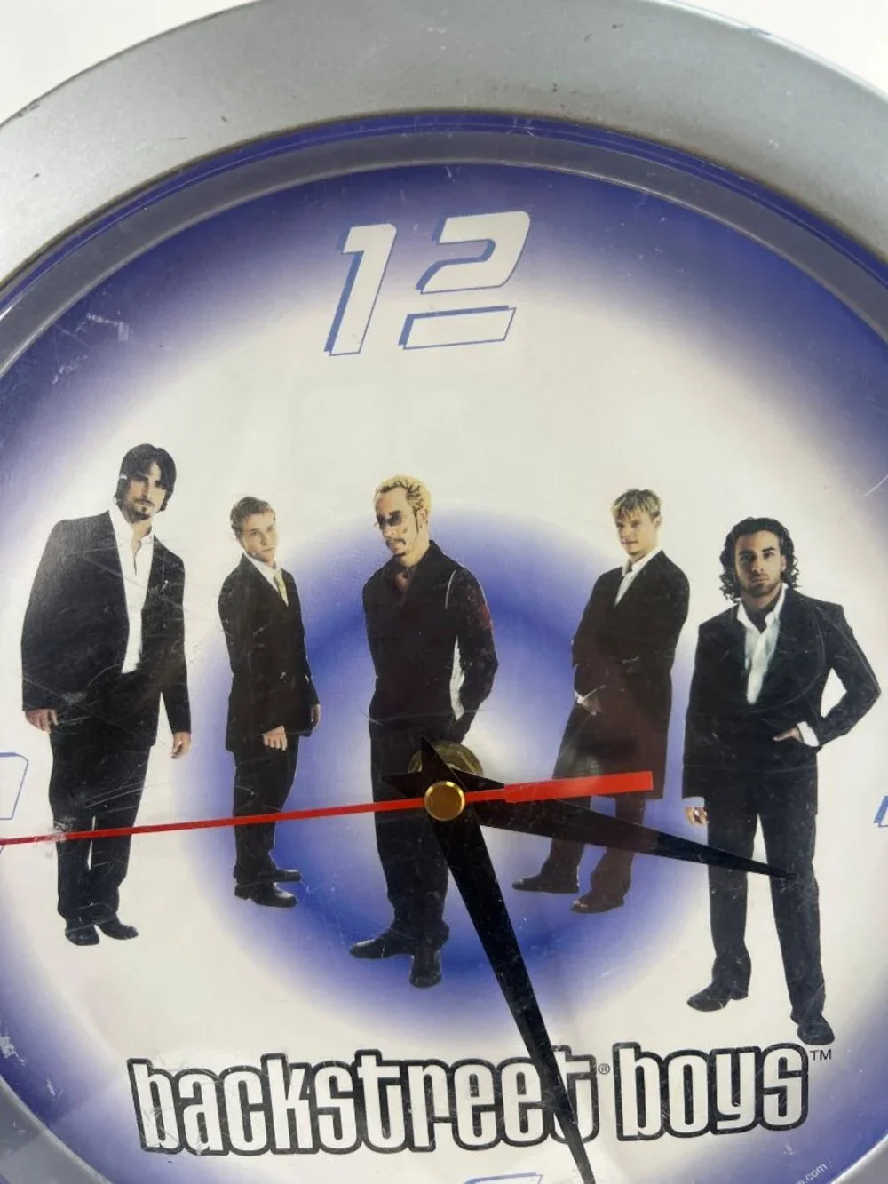 Backstreet Boys 2001 Wall Clock Silver Frame Quartz Battery Operated 10 Inches